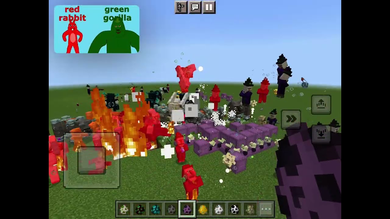 Big Fight with Red Rabbit Green Gorilla