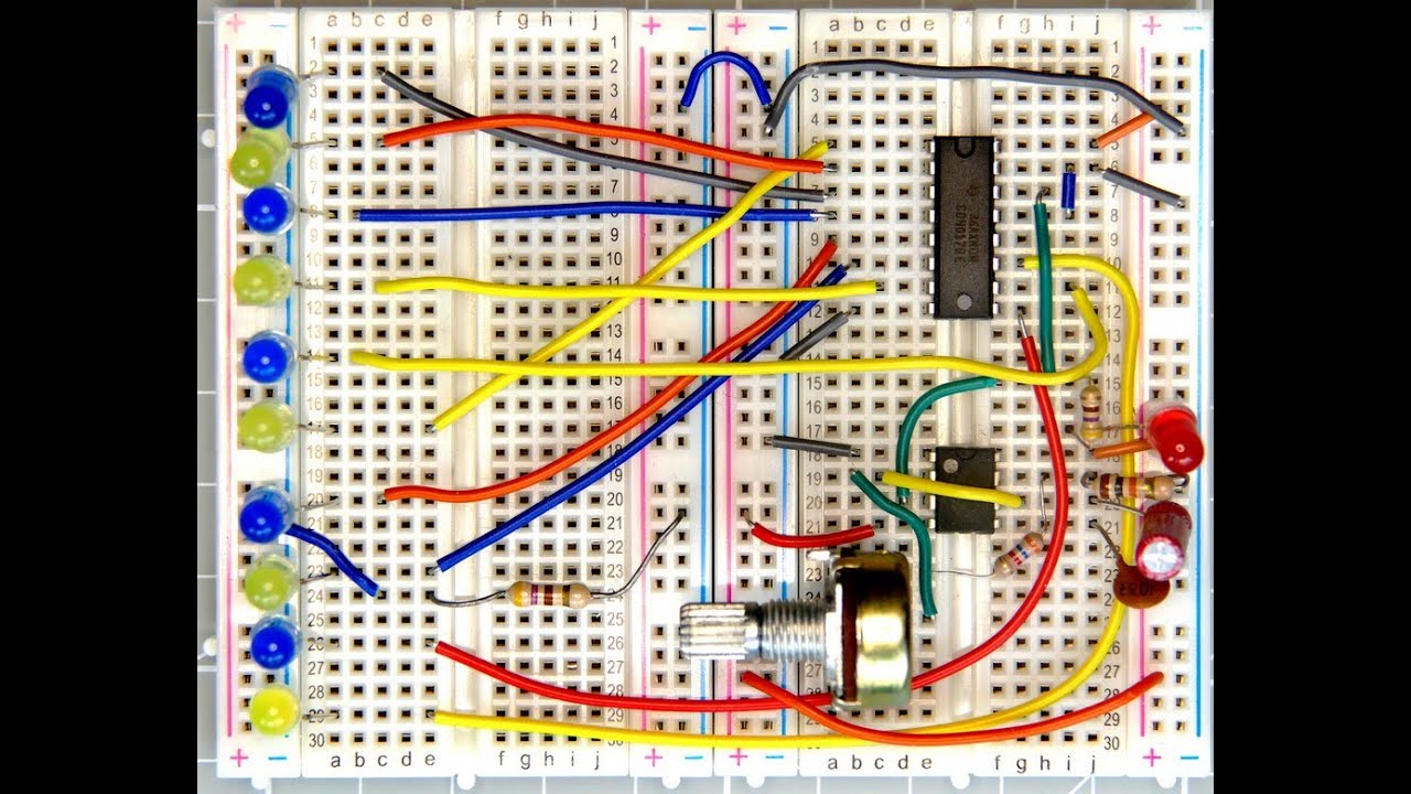Lauflicht mit dem Zähler-Baustein CMOS 4017