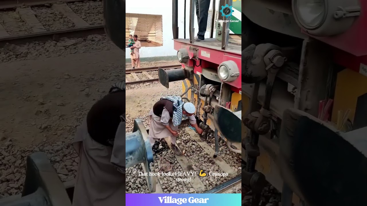 Human Train Connector! 🚂 How Do They DO That?! #train #railway #funny #skills #strong