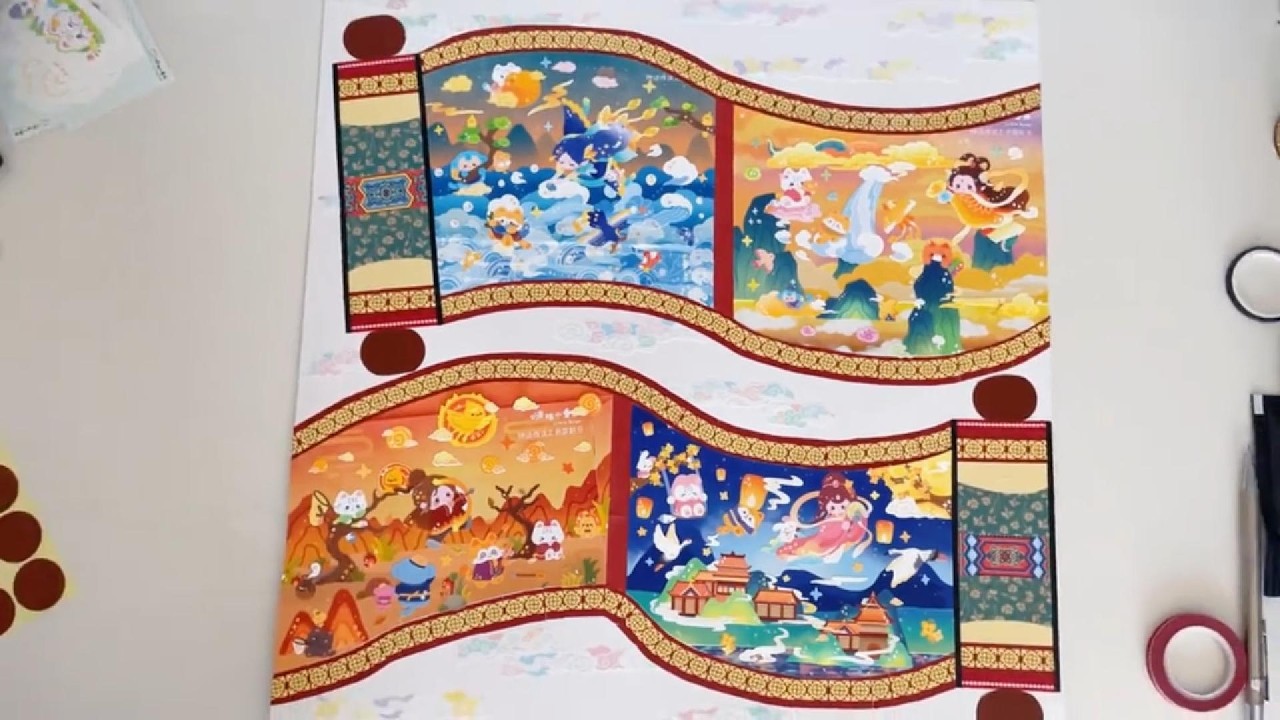 DIY Making a Chinese Magic Scroll with stickers