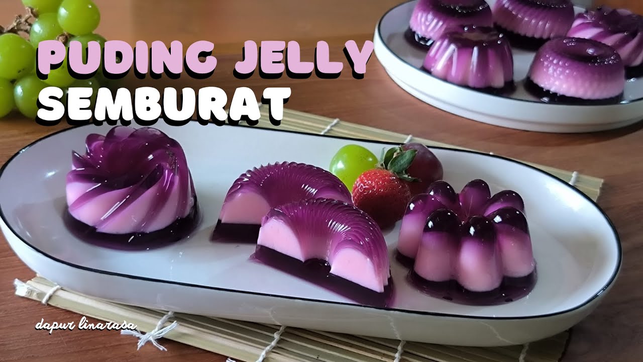 BIKIN PUDING SEMBURAT DUA WARNA STRAWBERRY ANGGUR : CANTIK, ENAK DAN SEGAR