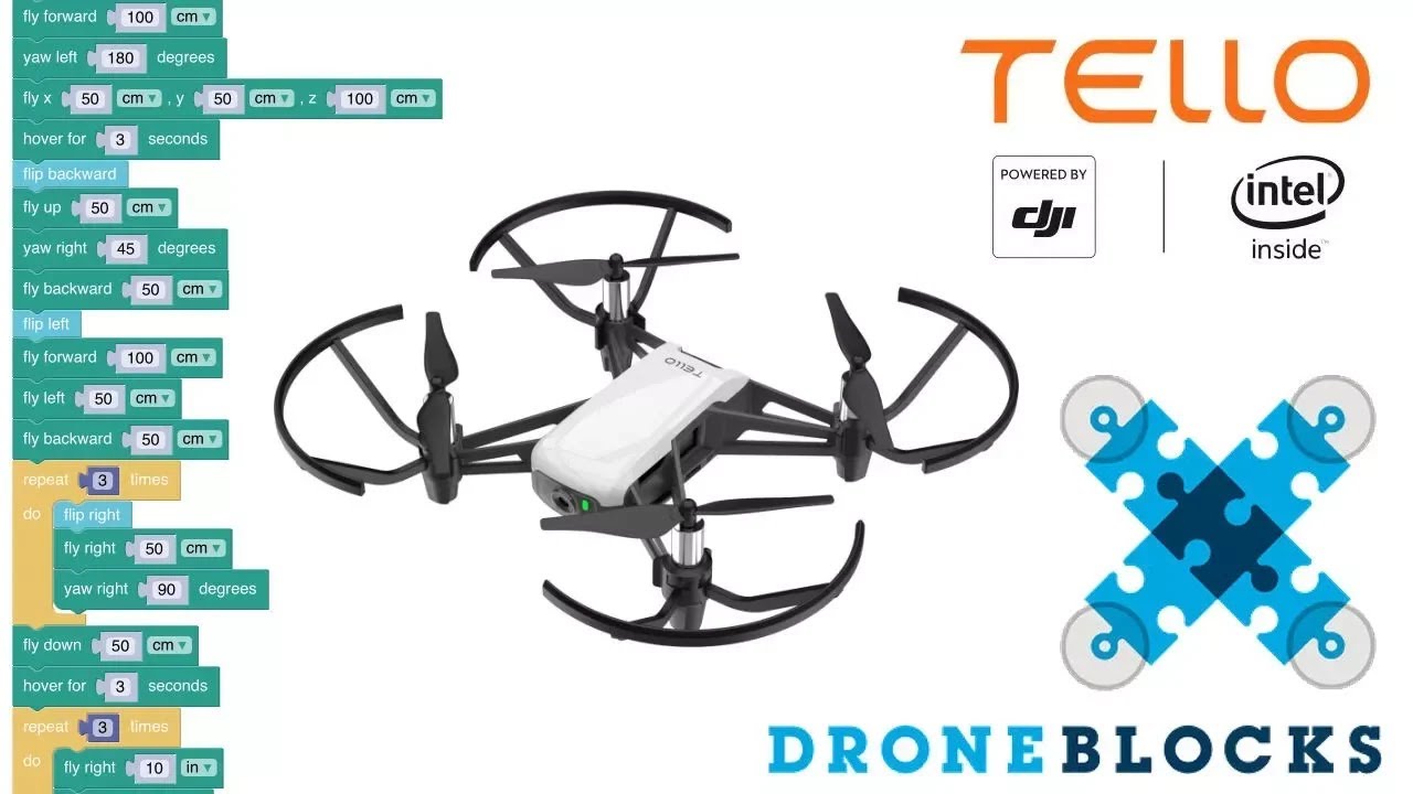 DJI Tello - programmed flight (DroneBlocks iOS)