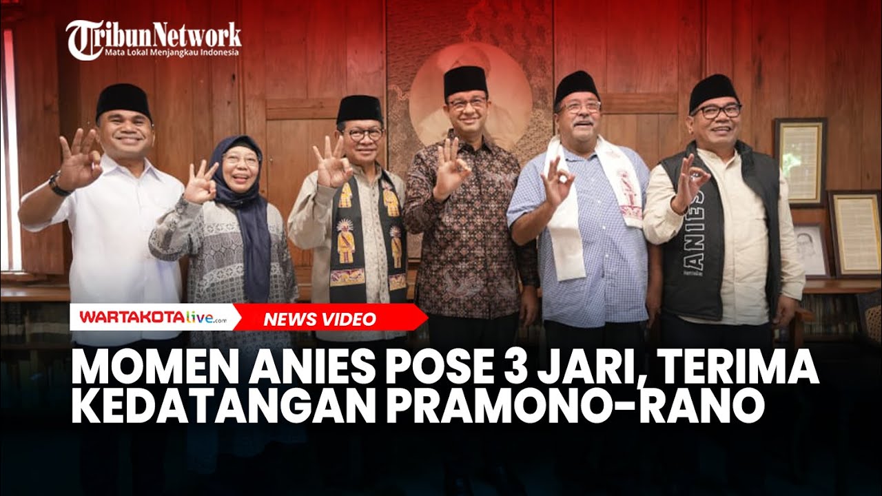 Momen Anies Pose 3 Jari saat Terima Kedatangan Pramono Rano di Rumahnya