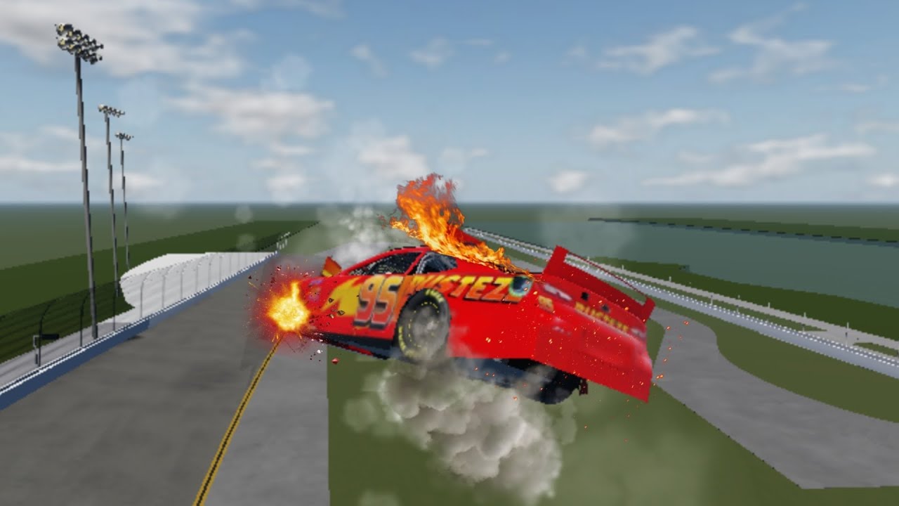 o acidente de McQueen versão Roblox (Just Daytona)