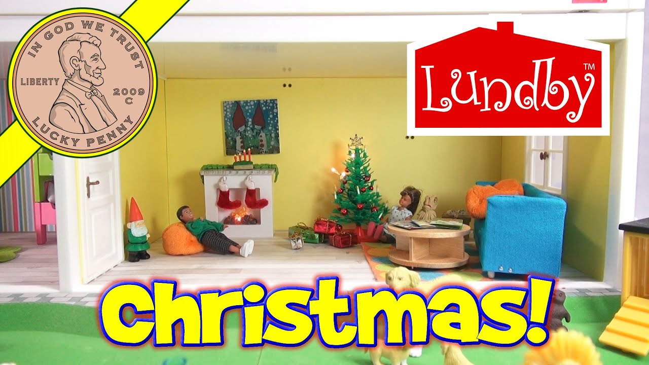 Lundby Småland Christmas Swedish Doll House 3rd Floor Extension Christmas Tree & Presents 1/18 Scale