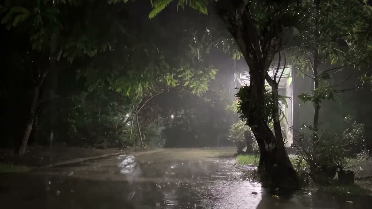 Rain Sounds at Night with Relaxing Music for Deep Sleep, Stress Relief and Insomnia