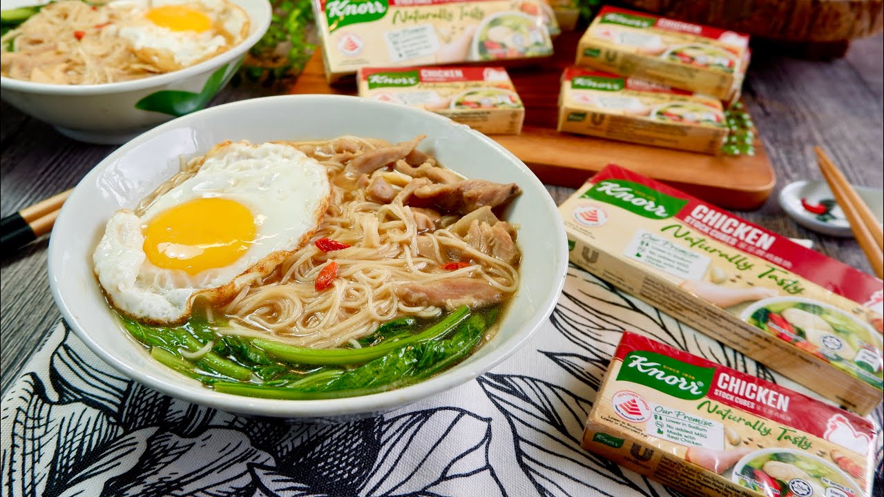 The Easiest Chinese Chicken Noodle Soup 花雕鸡汤面 Hua Tiao Chicken Noodles &bull; Knorr Chicken Cube Recipe