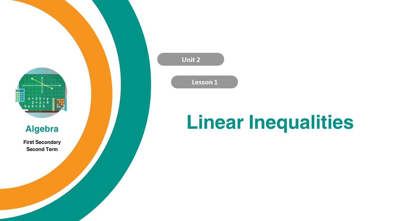 Algebra - Unit 2 - Lesson 1 - Linear inequalities