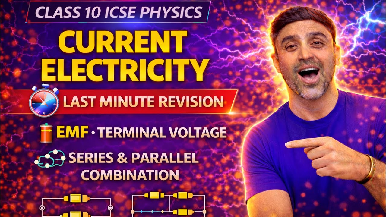 Current Electricity ⚡ EMF, Internal Resistance & Series–Parallel Circuits | ICSE Class 10 Physics