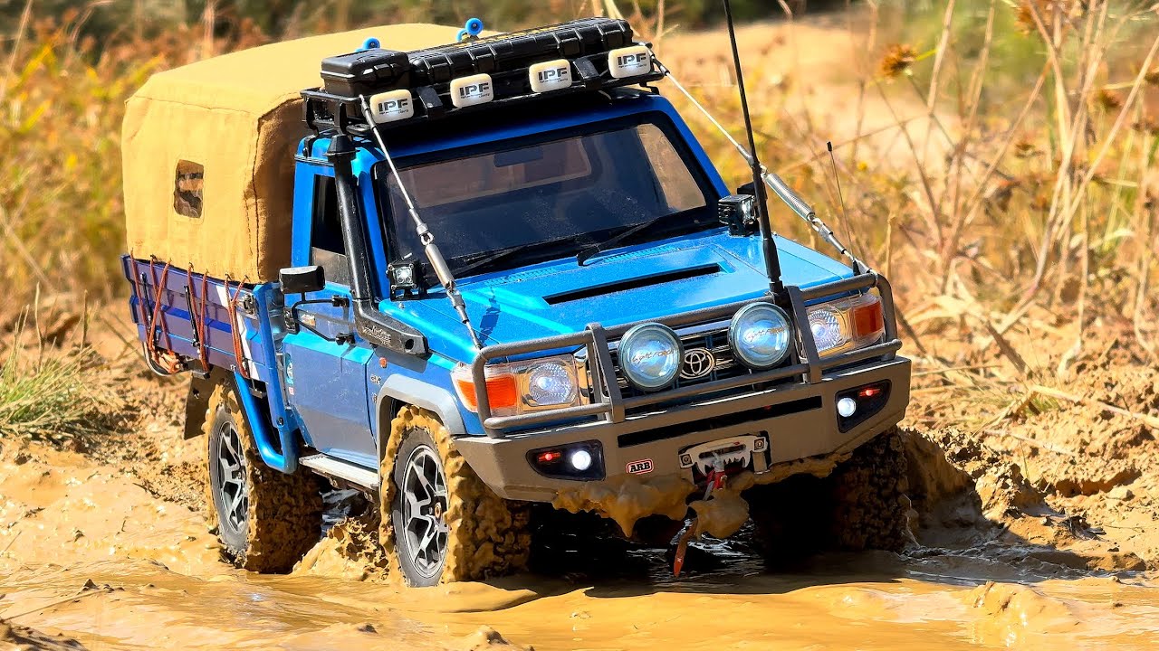 TOYOTA Land Cruiser LC70 (BRX01) Killerbody | 1/10 RC Car Off-road | Muddy Driving ASMR
