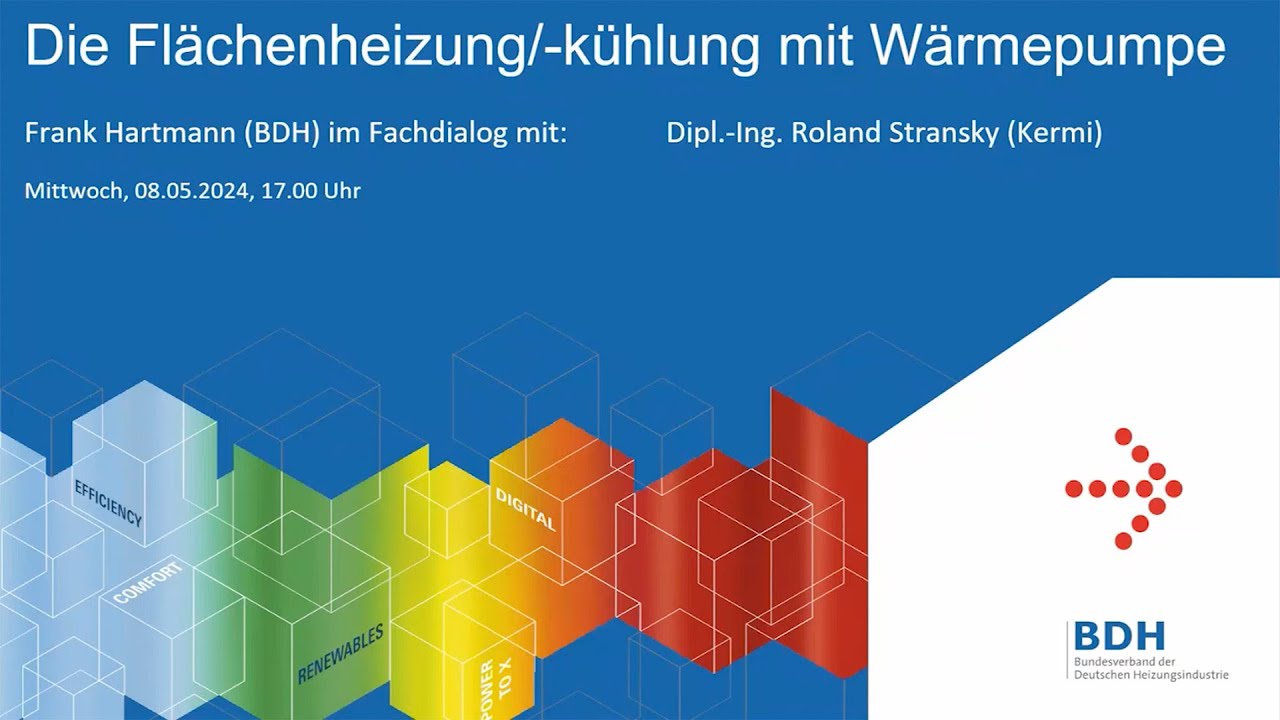 Webinar –  Flächenheizung/-kühlung mit Wärmepumpen