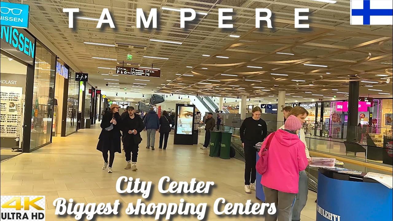 TAMPERE CITY CENTER WALKING TOUR & BIGGEST SHOPPING MALLS  🇫🇮 FINLAND  - RATINA JA KOSKIKESKUS 2025