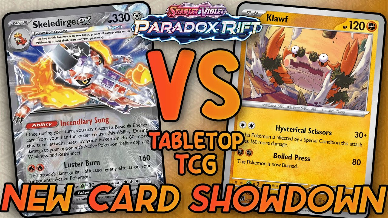 Skeledirge ex Vs Klawf | Pokemon TCG Paradox Rift Tabletop Gameplay