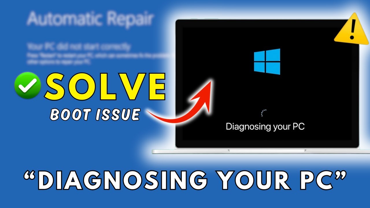 FIX Windows 11/10 Boot Issue Stuck on Diagnosing Your PC (100% Working)