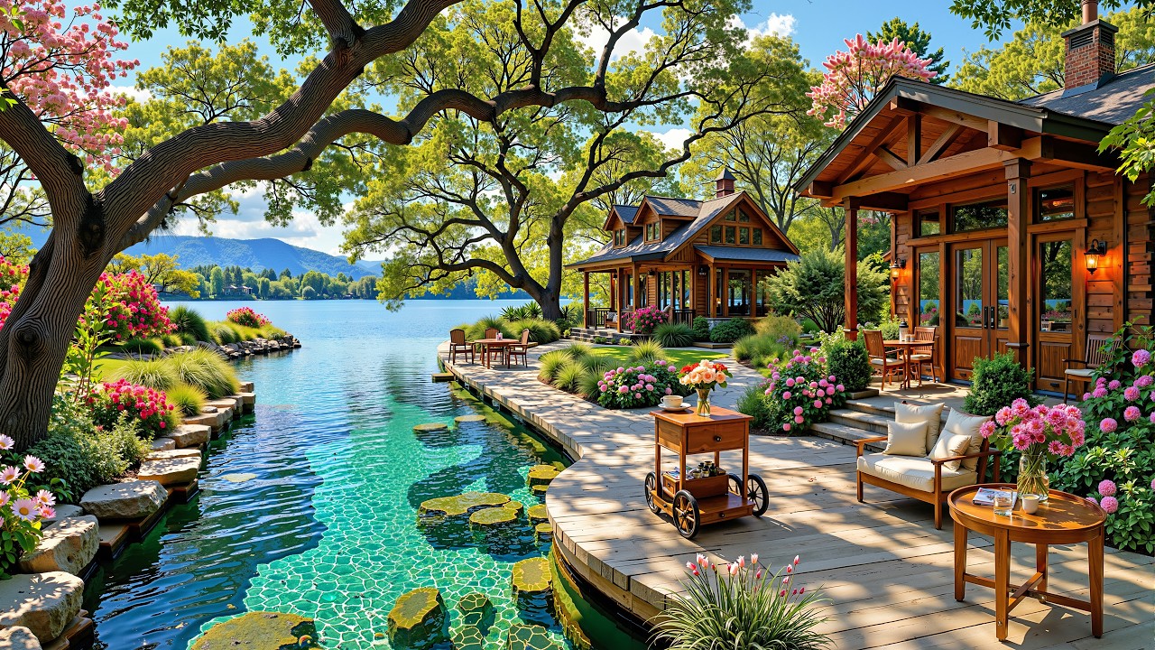 Positive Jazz Riverside | Peaceful Nature View With Soft Jazz Melodies For A Relaxing Morning