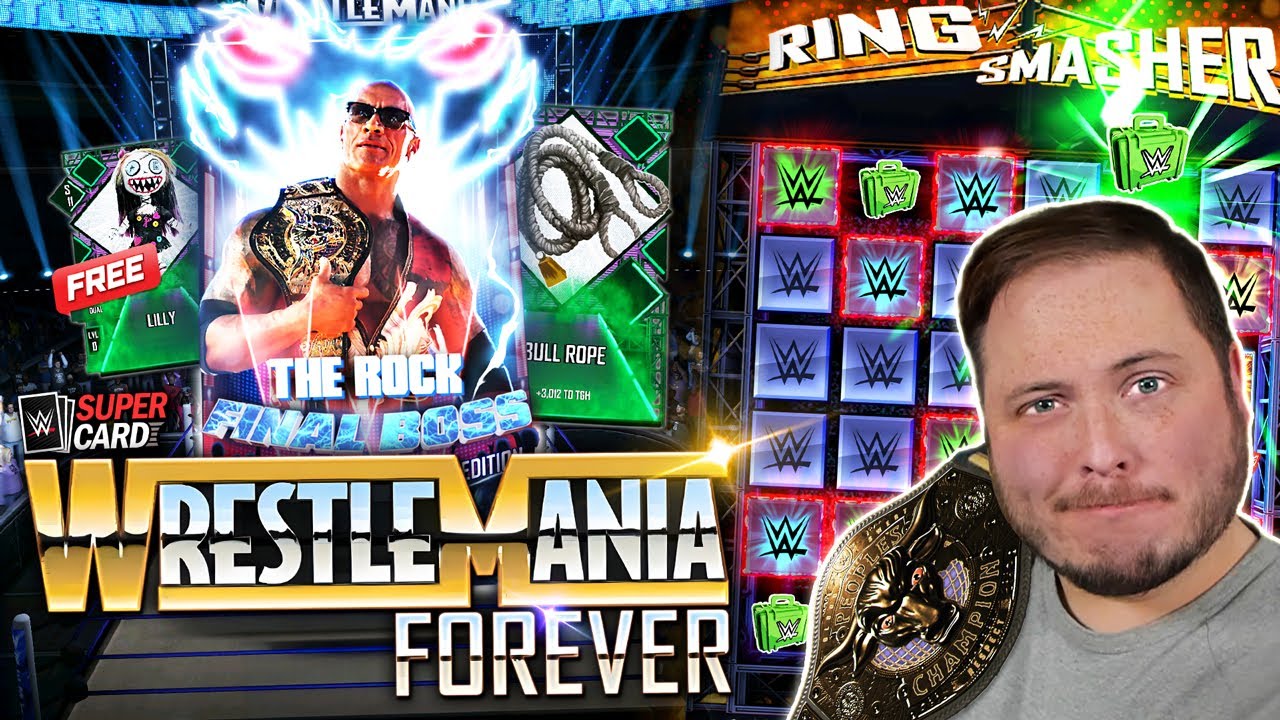 How to Beat WRESTLEMANIA FOREVER in WWE SuperCard! FREE Lilly Support & Ring Smasher!