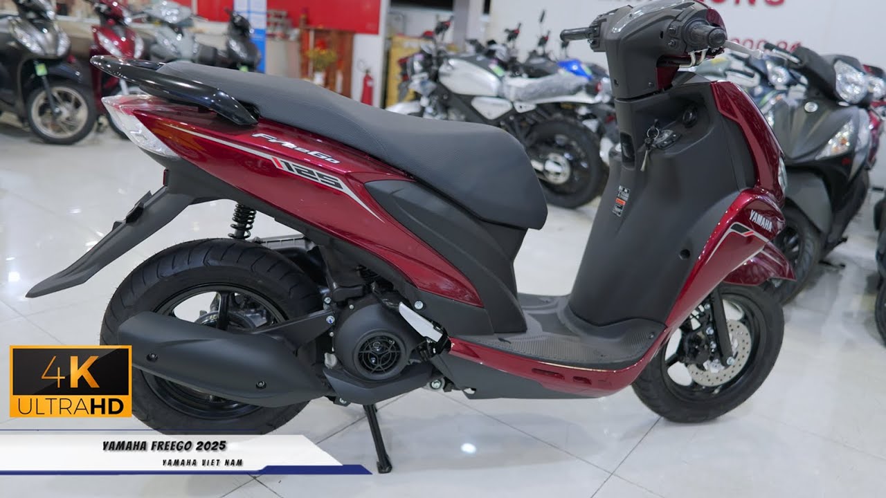 [4K] Yamaha FREEGO 125 2025 / Đỏ Đen - Walkaround