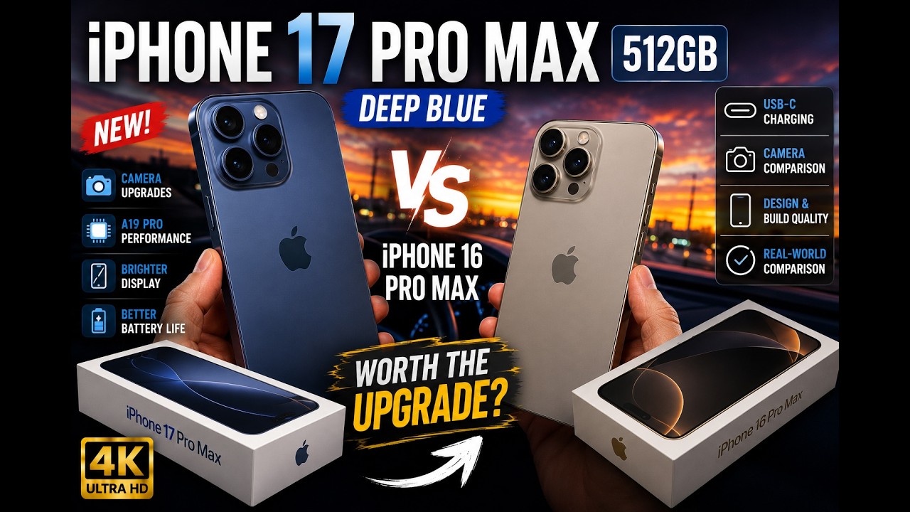iPhone 17 Pro Max 512GB Deep Blue Unboxing vs iPhone 16 Pro Max – Worth the Upgrade