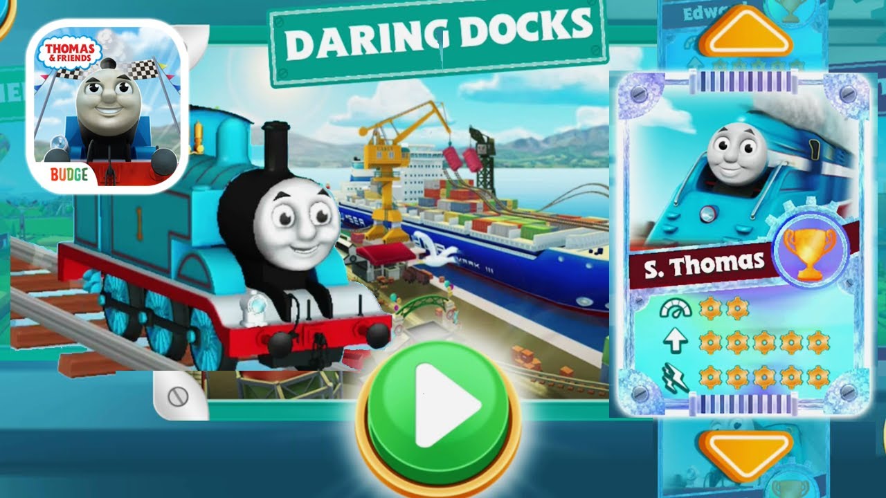 Thomas & Friends: GoGo Thomas - Thomas VS S. Thomas at Daring Docks!  Full Diamond Upgrades! (Budge)