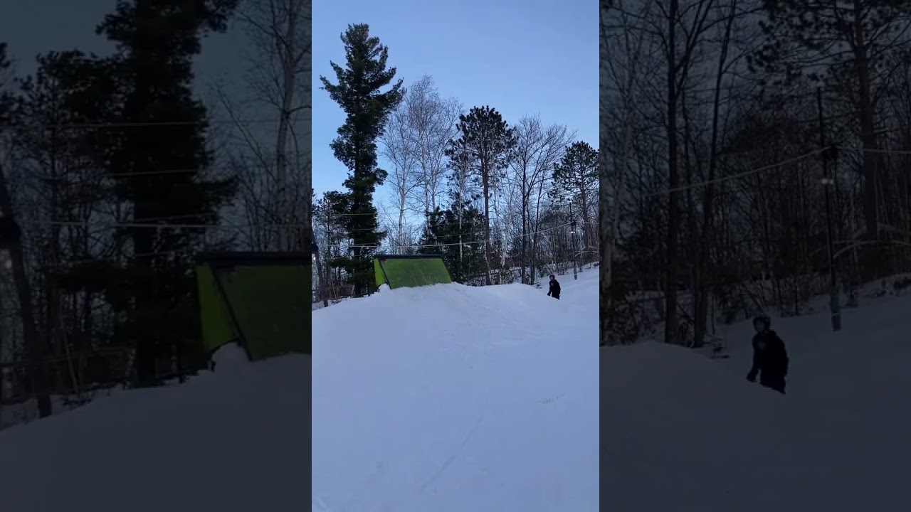 Would you hit this ￼rail? #skiing #viral #railskiing