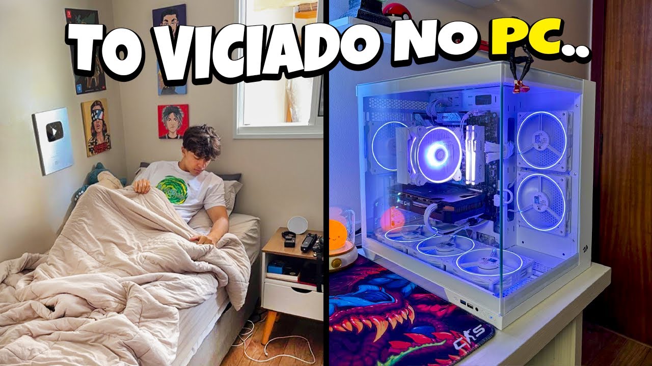 DIA de um Gamer com seu NOVO PC LINDO E POTENTE 😈