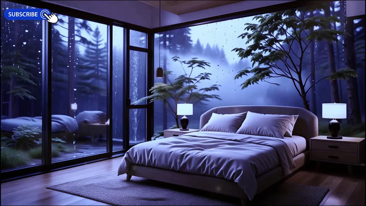Deep Sleep Rain & Piano 10 Hours (Dark Screen) | Calm Mind Tonight