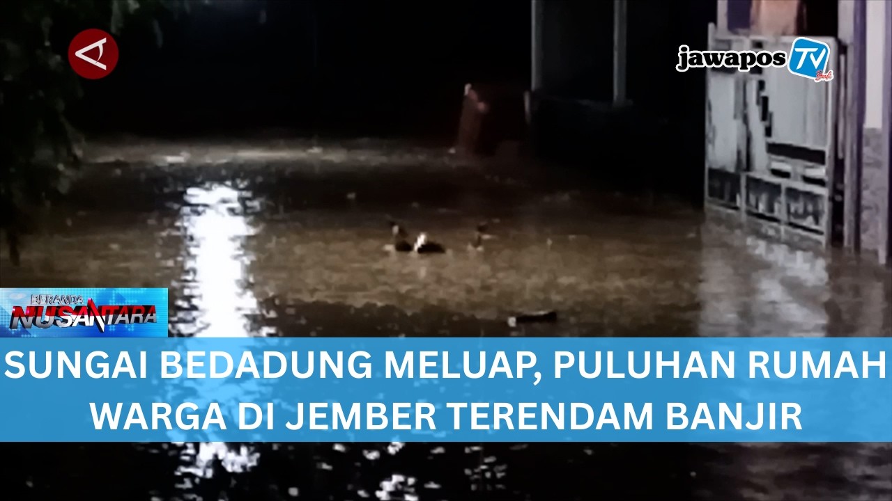 SUNGAI BEDADUNG MELUAP, PULUHAN RUMAH WARGA DI JEMBER TERENDAM BANJIR || BERANDA NUSANTARA