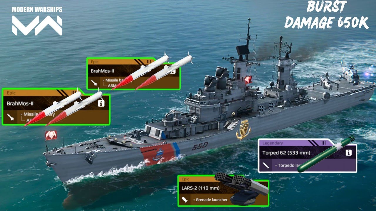 IT Vittorio Veneto - 4x Brahmos II & 3x Lars-2 Burtal 🔥 Ship & combination 😎- modern warships 
