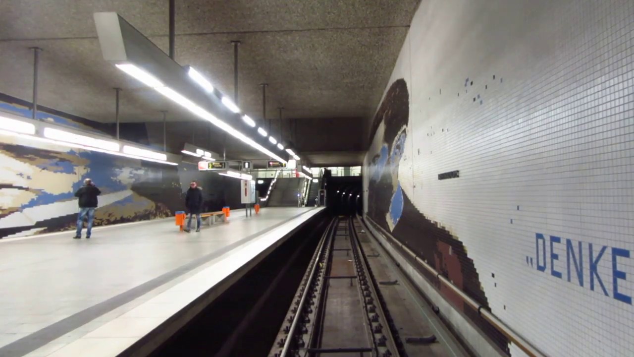 Nürnberg U-Bahn drivers eye view, U2 Flughafen - Hauptbahnhof *HD*