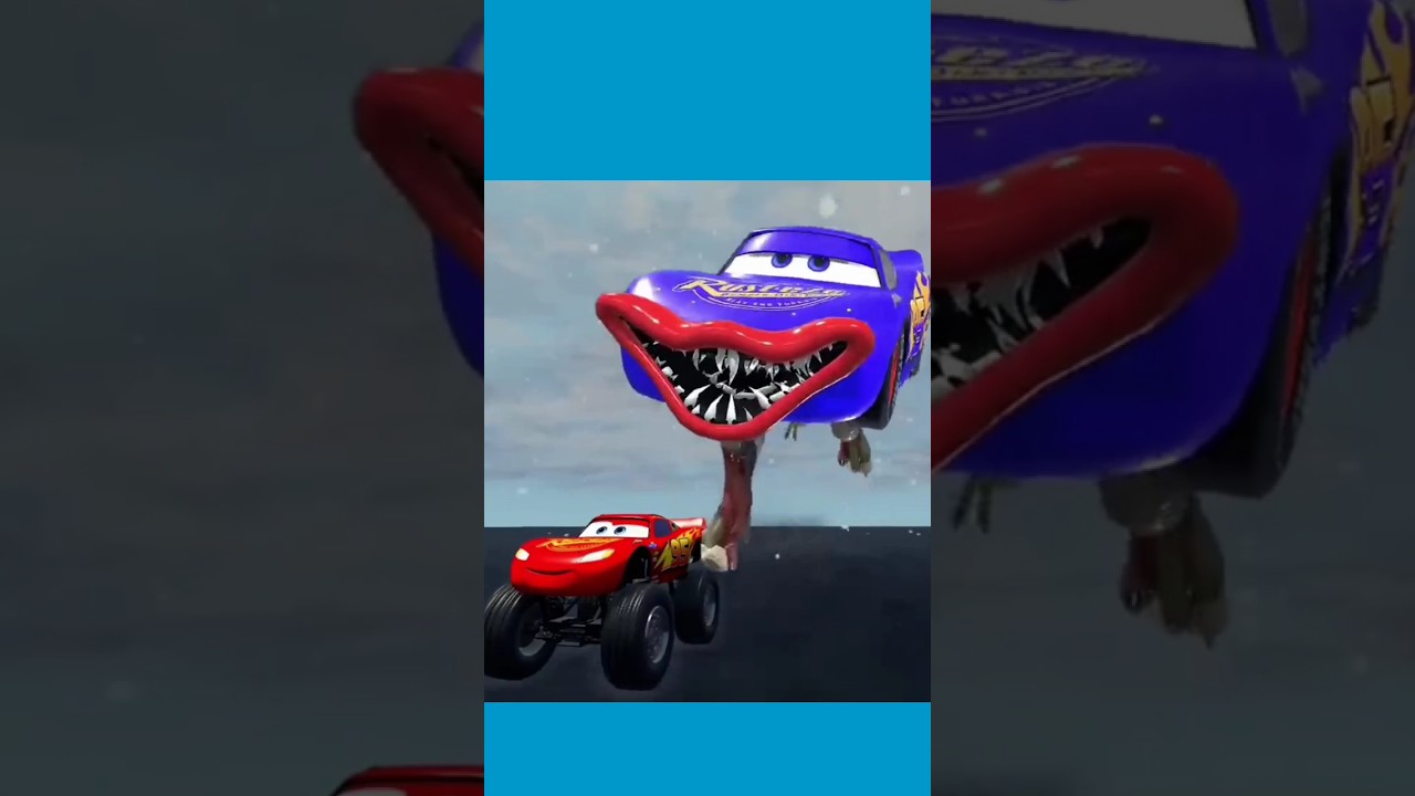 Escape from ligtning mcqueen monster car vs spider car #coffindance#ligtning#car#pixar#shorts