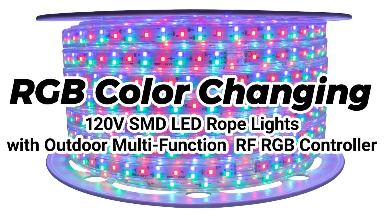 RGB Color Changing 120 Volt SMD LED Rope Lights - Full Showcase