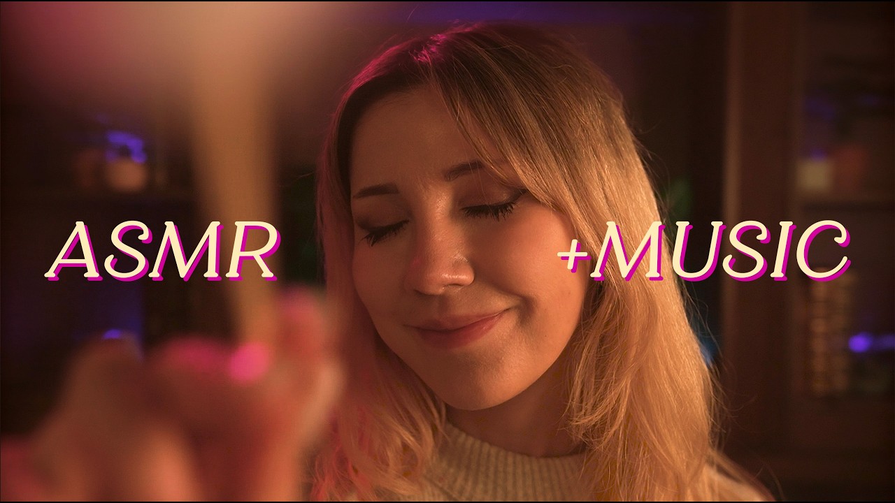 (Music Ver) ASMR Touching & Tracing Your Face 😌 (Personal Attention and Tingly Multi-Layered Sounds)