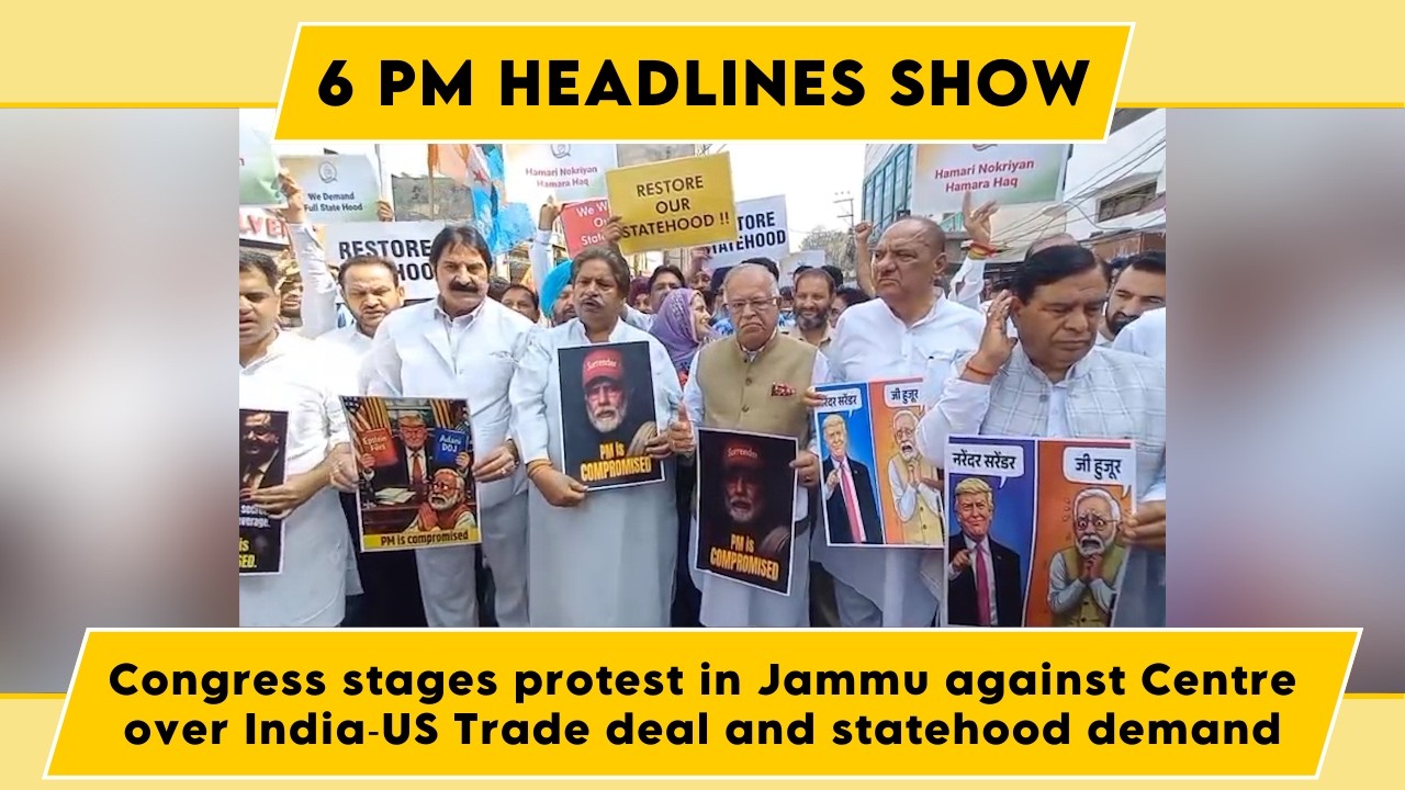 Watch: Congress stages protest in Jammu against Centre over India‑US Trade deal and statehood demand