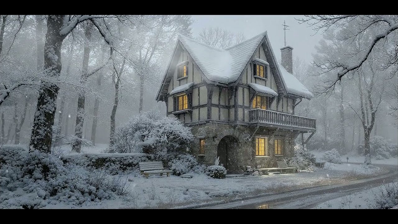 Misty Hearth Jazz ❄️ Cozy Winter Ambience (1 Hour)