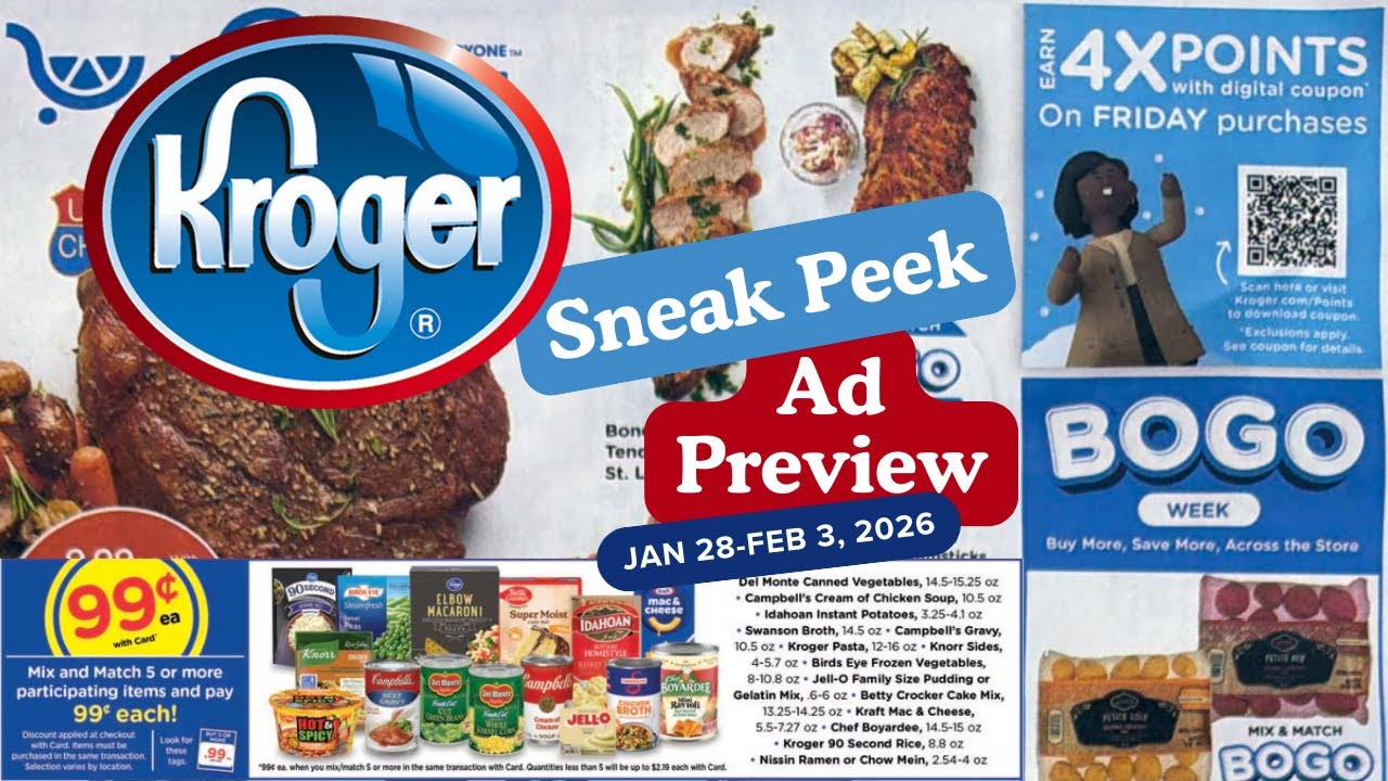 *Неделя &laquo;Купи один, получи второй бесплатно&raquo;* Анонс рекламного буклета Kroger на период с 28 янва...