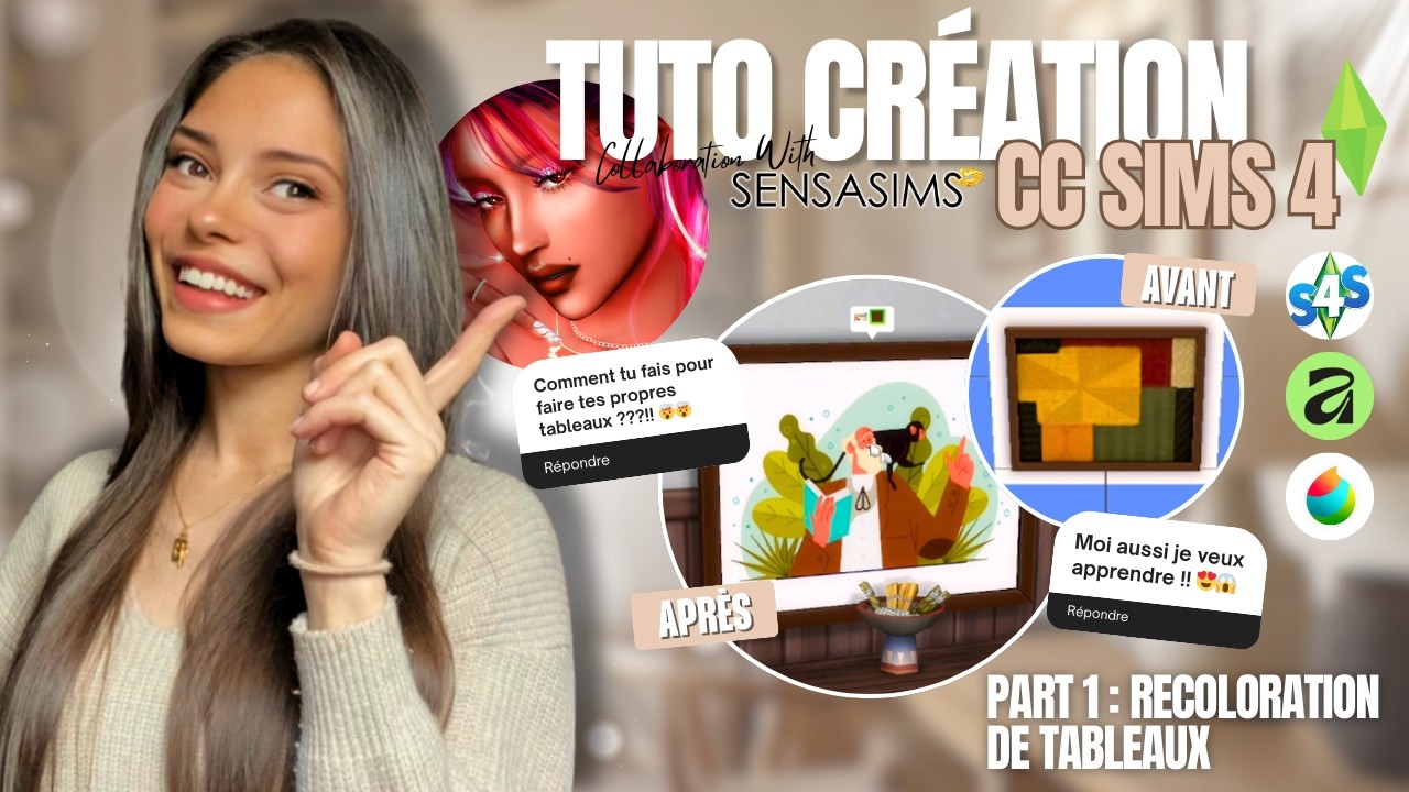 👉 COMMENT CRÉER DES CC SUR LES SIMS 4 ? Recoloration de tableau – Tuto Débutant
