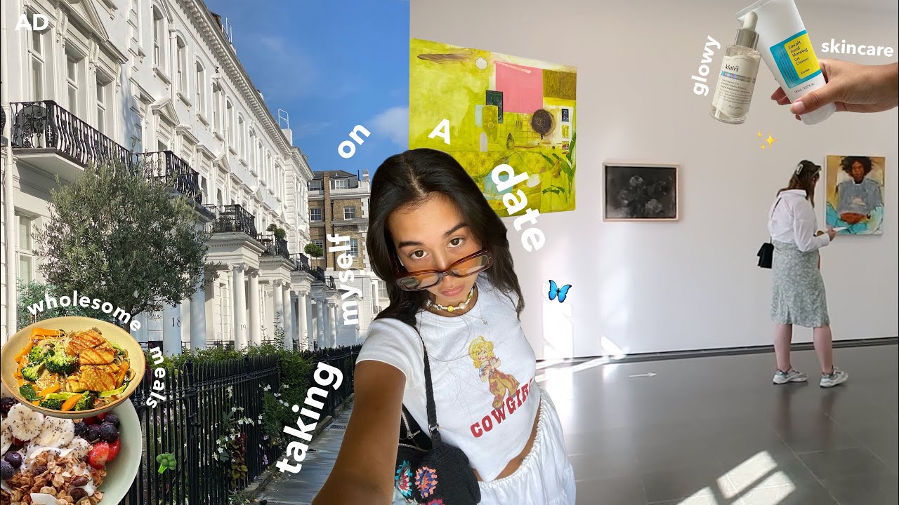 taking myself on a date | my glowy skincare routine, art galleries & mini thrift haul