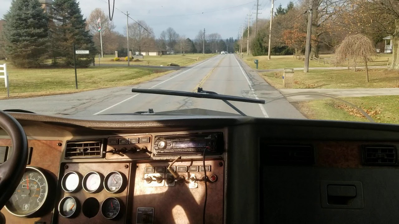 Drive along in a t800 kenworth with a c12 cat