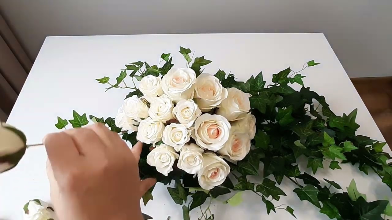 Prosta kompozycja nagrobna Róże i Bluszcz//DIY// jak zrobić// Wszystkich Świętych