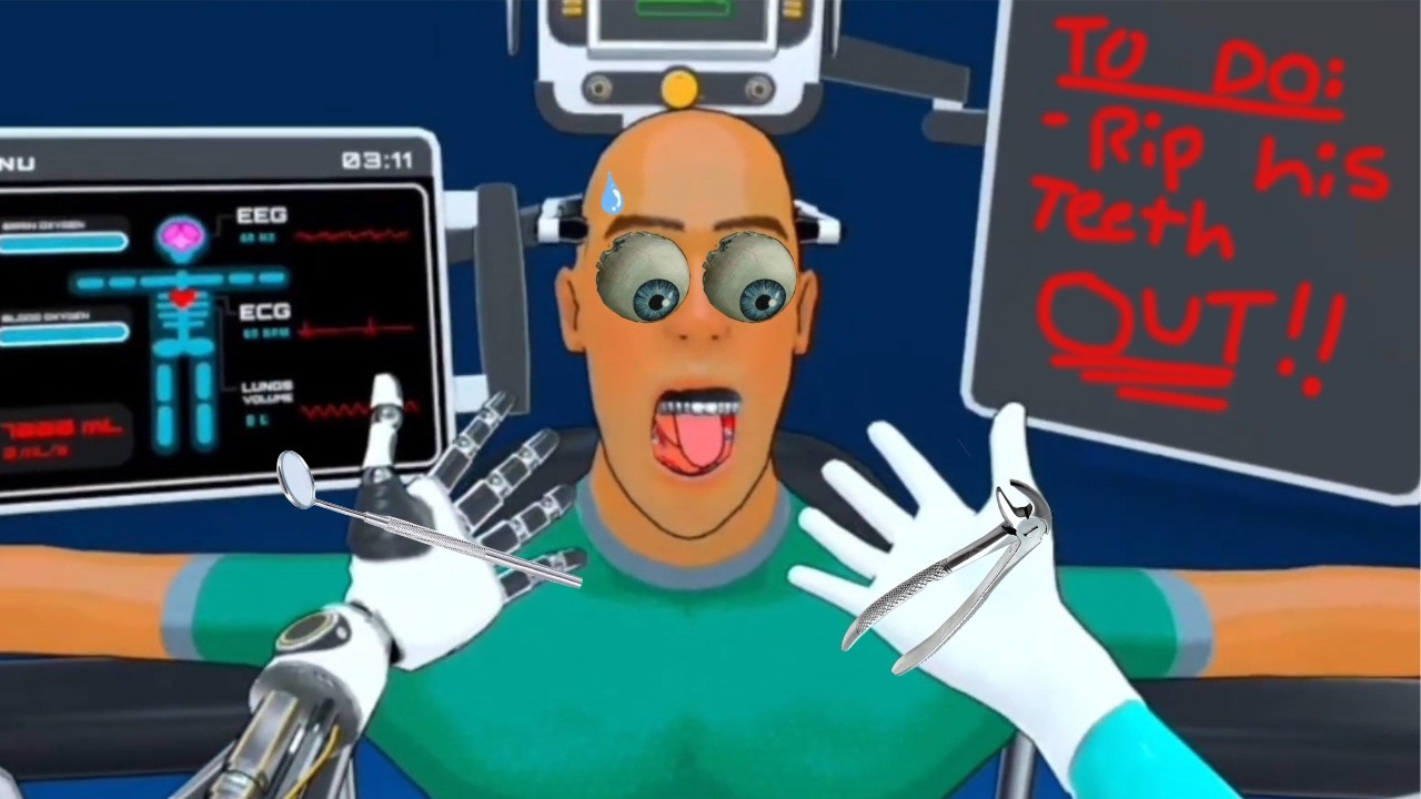 ASMR~ Friendly Dentist Replaces All Your Teeth **Commentary** | Surgineer | VR