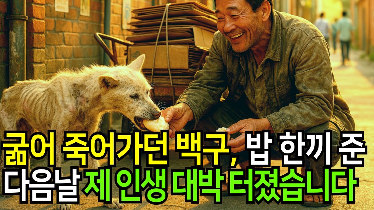 길가에 버려진 굶은 진돗개 백구에게 호빵 반쪽 주고나서... 그날 이후 제 인생은 대박이 났습니다