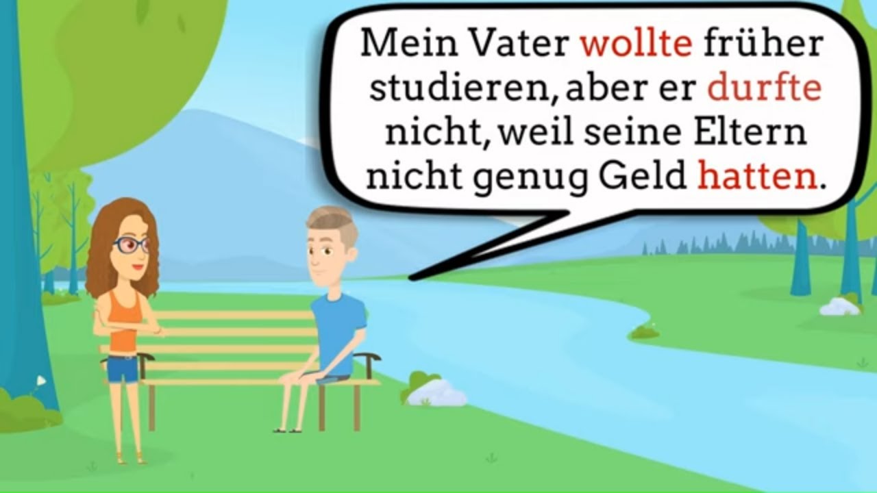 Deutsch lernen B1 - Modalverben im Präteritum -Sätze mit: konnten, mussten, durften, wollten ...