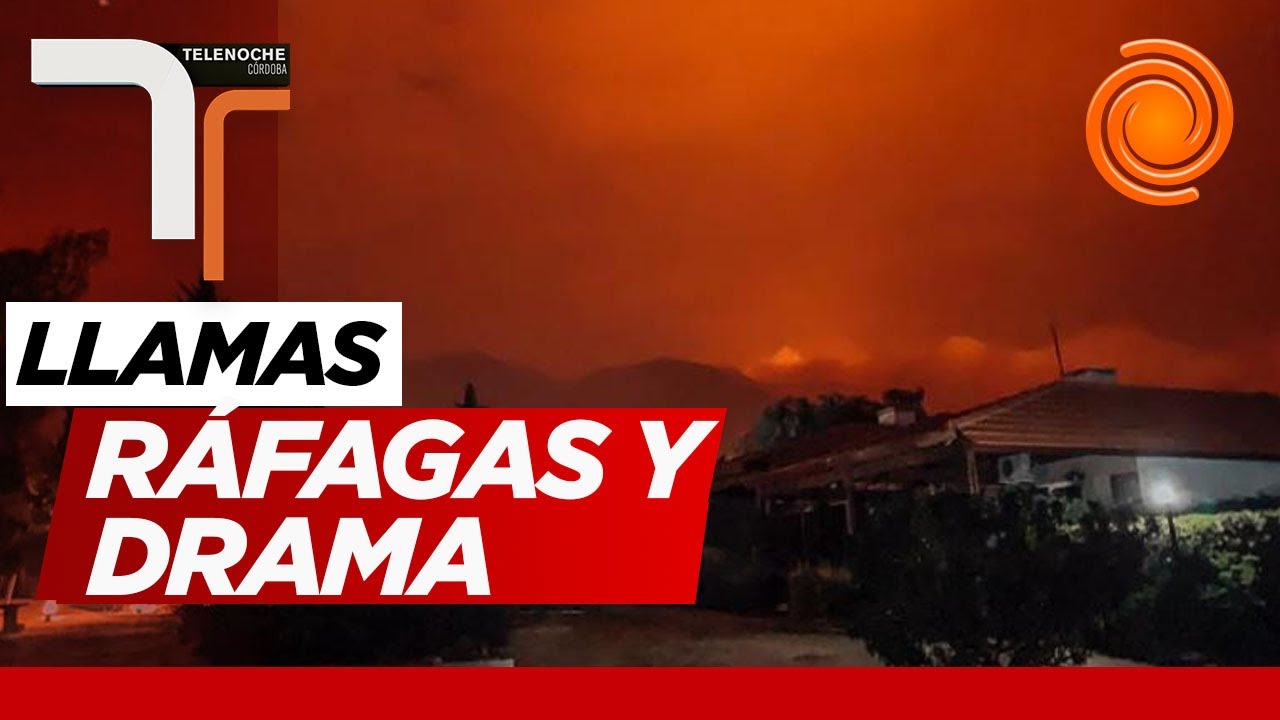 Fuego descontrolado en Capilla del Monte por fuertes ráfagas de viento y falta de lluvia