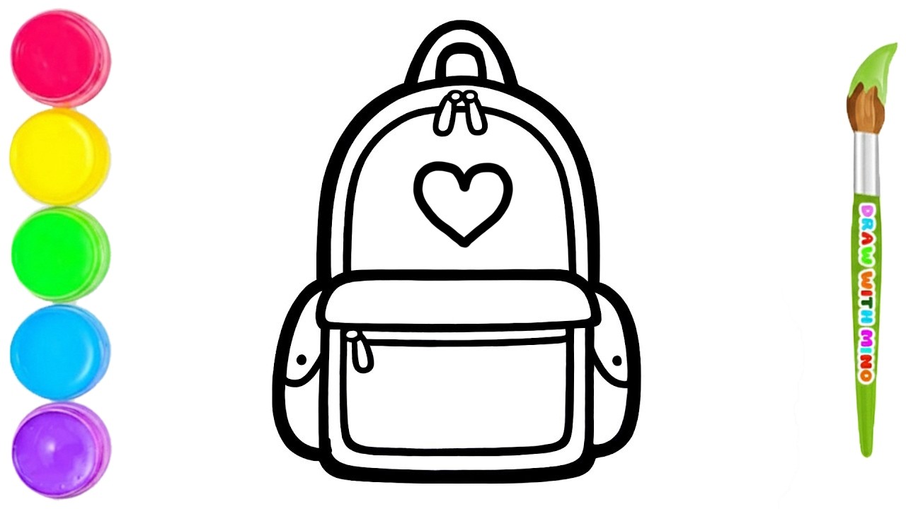 Easy Backpack Drawing for Kids | Drawing, Painting & Coloring for Kids 🎒