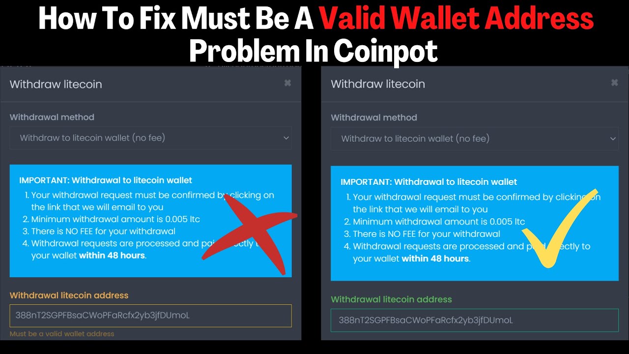 How To Fix ''Must Be A Valid Wallet Address'' Problem In Coinpot Or In Any Crypto Site In 2020