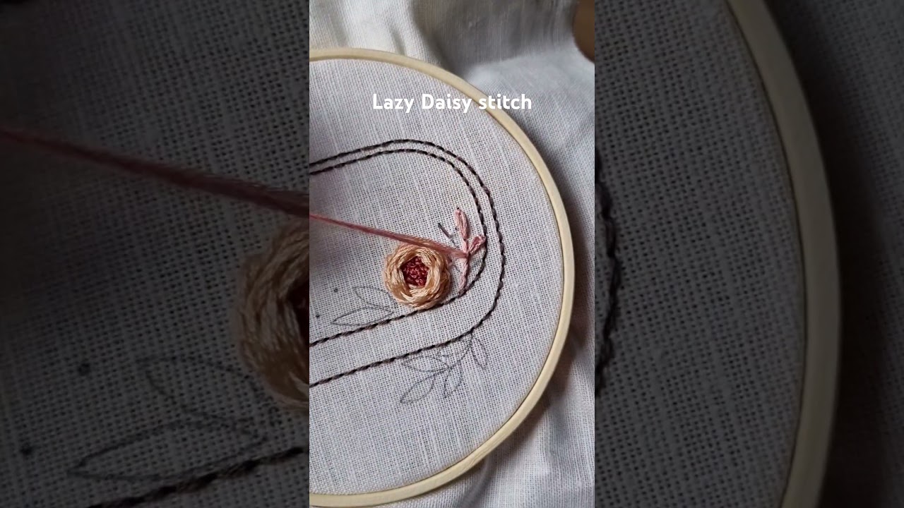 Lazy Daisy stitch tutorial #embroidery #handmade #handembroidery #stitch #art #embroiderydesign