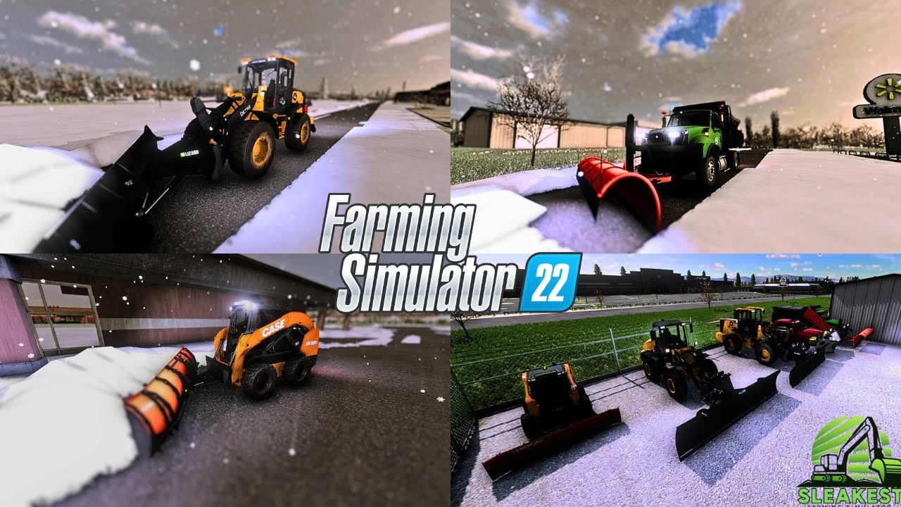 Snow Removal in a Blizzard! | *NEW* Plow Truck | Farming Simulator 22