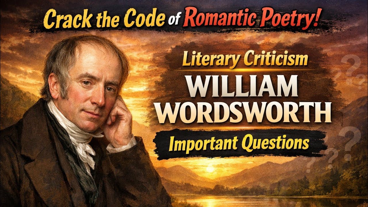 William Wordsworth Important Questions | Literary Criticism | GIC Lecturer | UP PGT TGT English
