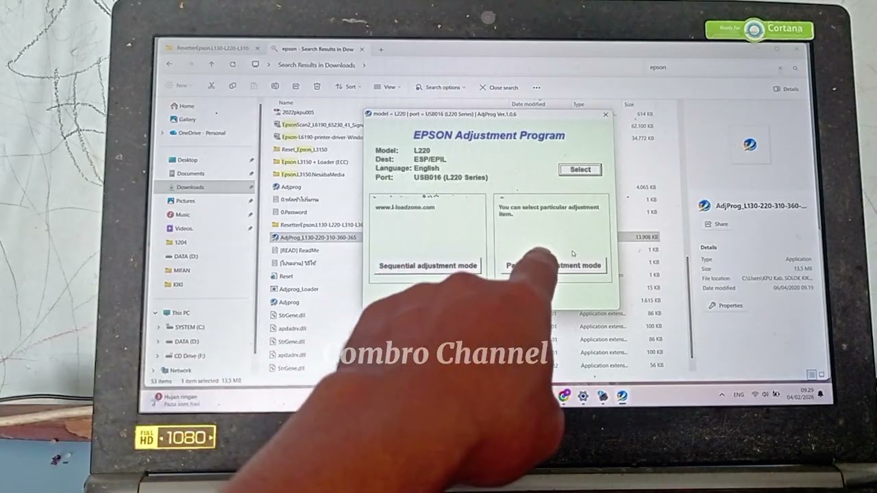 MENGATASI PRINTER EPSON L220 LAMPU POWER + KERTAS + TINTA BERKEDIP BERGANTIAN 