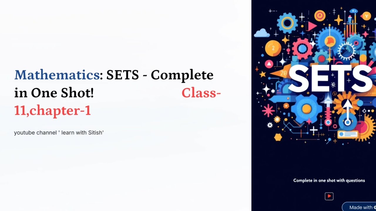 Class-11 Chapter-1 SETS |Mathematics| Easy/Complete Theory part in One Shot with examples#maths